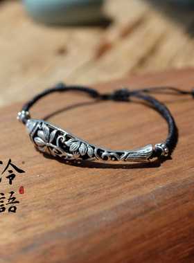 泠语匠造 925银荷花小鱼手链