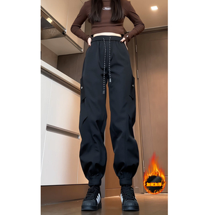 冬季 裤 加绒保暖防水冲锋裤 户外收脚工装 女宽松束脚休闲裤 minette