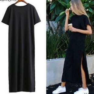 2018 Women Maxi Long Dresses Casual Summer Shirt Dress woman