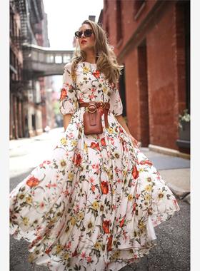 s Boho Floral Maxi Dress Party Evening Summer Beach Sundress