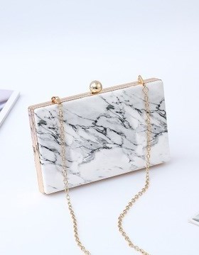 Marbled Square Box Evening Bag Party Bag Clutch