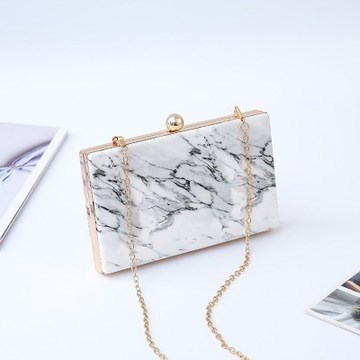 Marbled Square Box Evening Bag Party Bag Clutch
