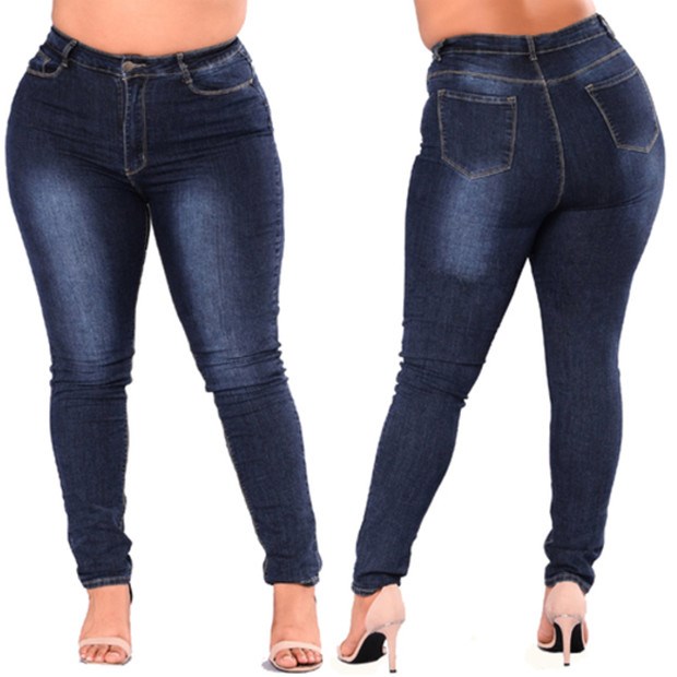 Ladies big size jeans Fat women plus trousers 大码牛仔裤欧美