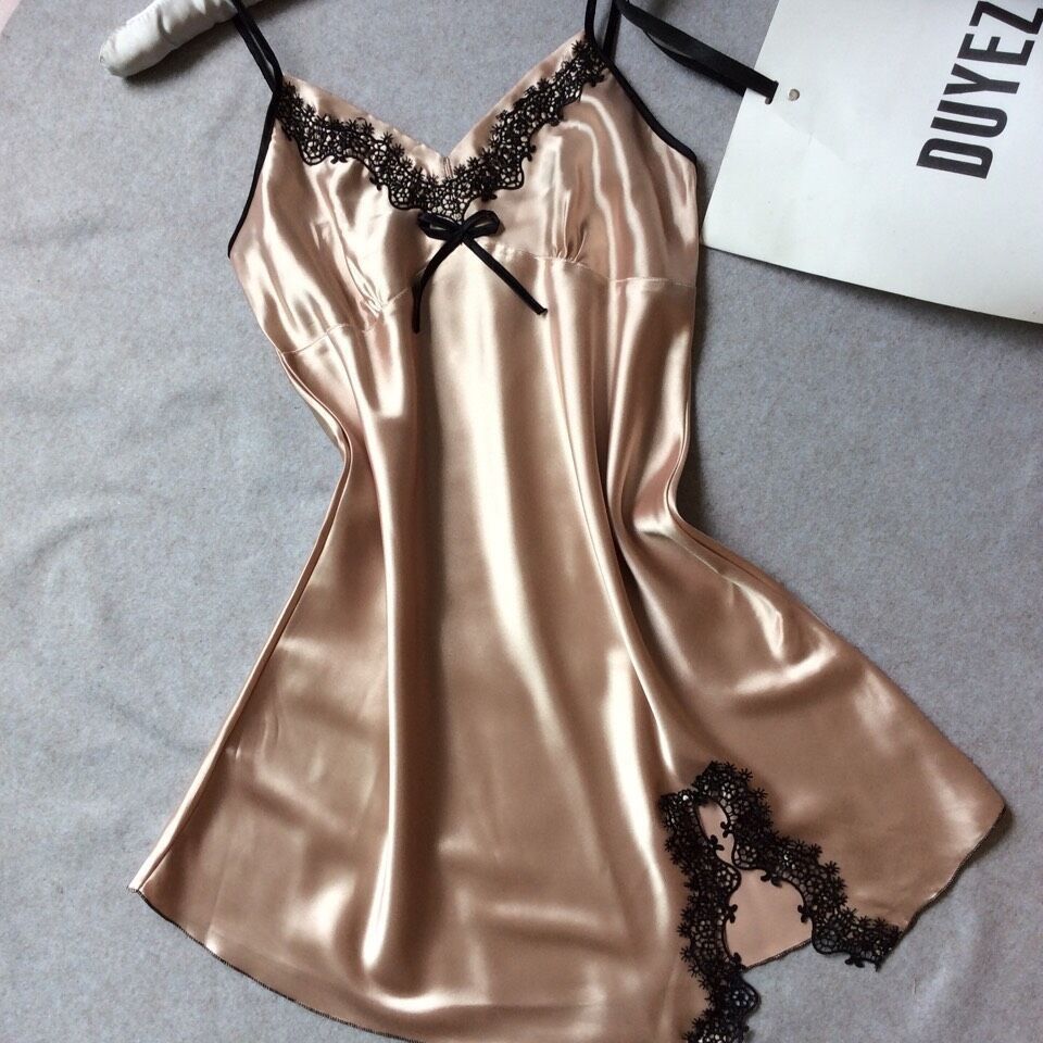欧美女sexy Silk lingerie Luru flirt Sleepwear睡裙белье