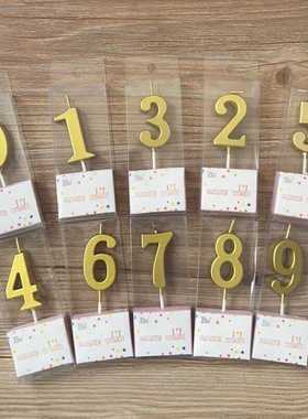 金色数字蜡烛精品宝宝生日蛋糕蜡烛pvc盒装蜡烛电镀蜡0-9无烟