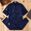 mulberry silk Tang costume Short sleeved suit Middle-aged and elderly people Chinese men's clothing Real silk dad the elderly grandpa Summer wear