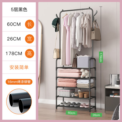 多层落地鞋架简易家用挂衣架简约宿舍收纳鞋帽架一体室内衣帽架子