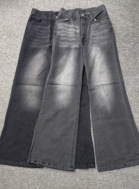 12.17秋款少量原货秋季水洗高腰显瘦百搭微喇牛仔裤长裤女