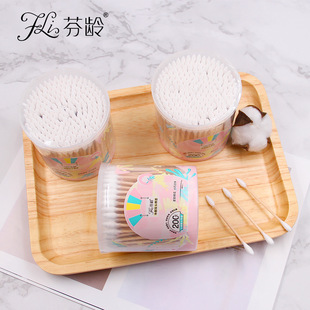 美容工具双头棉签棉花棒一次性耳朵清洁卸妆家用化妆罐装棉球棒