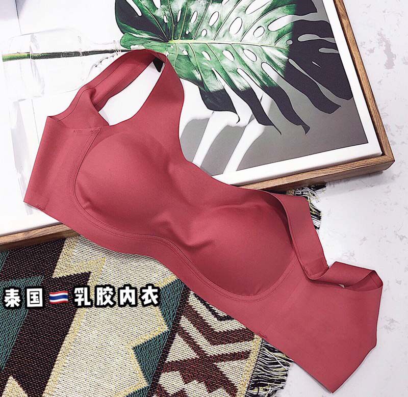 包邮泰国糖果乳胶安心内衣无痕女薄款透气ABCD三排扣运动睡眠文胸