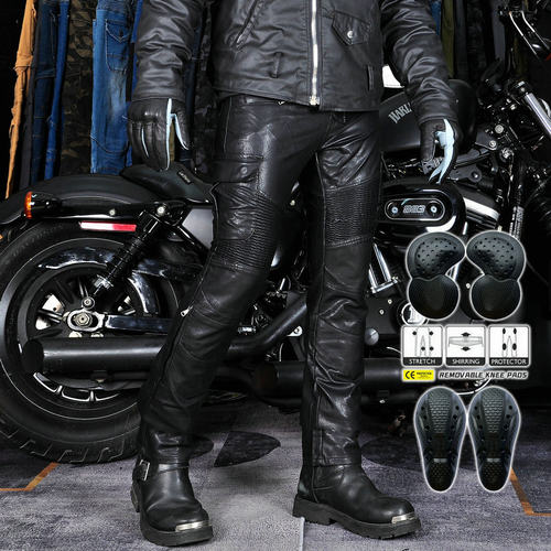 摩托车皮裤机车防摔挡风裤骑行裤