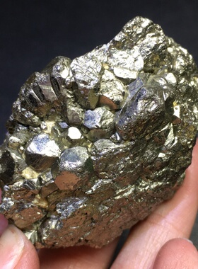 天然秘鲁黄铜矿黄铁矿铁矿石大小原石孩子科普教学标本矿物石摆件