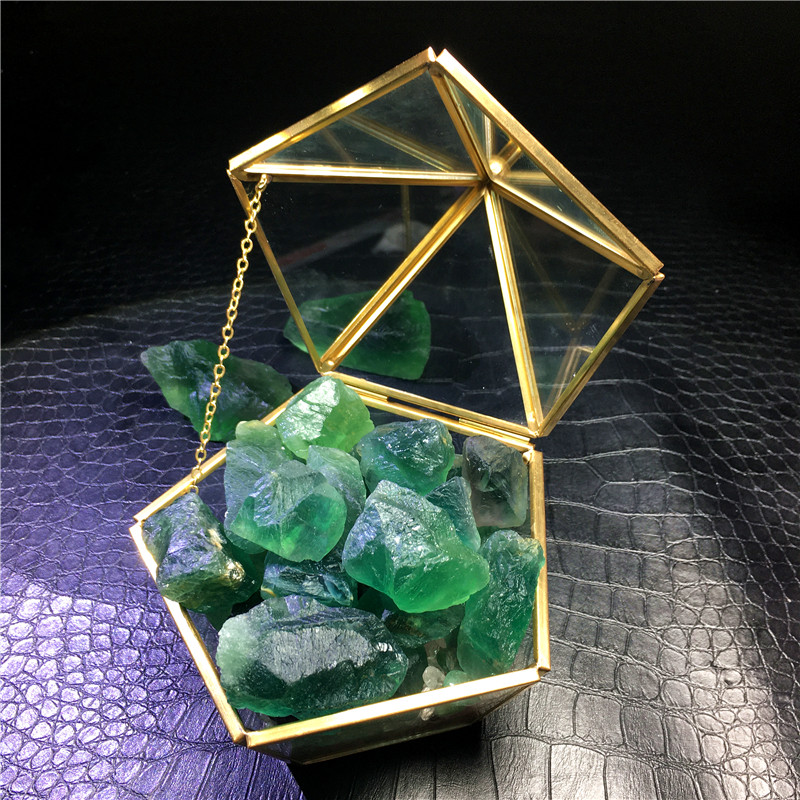 纯天然蓝绿祖母色萤石原石男女水晶吊坠大小矿石标本教学摆件扩香