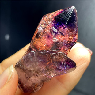 天然超七紫红发晶水胆金字塔草莓闪灵骸骨名族风原石权杖吊坠情侣