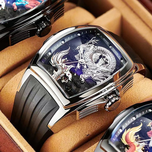 名牌防水新款 全自动机械表男士 手表时尚 潮流大表盘正品 生肖龙腕表