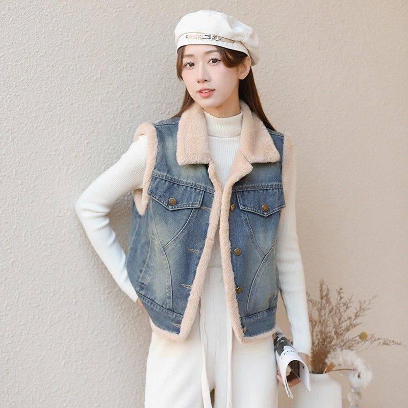 加绒棉服牛仔马甲女冬季外穿百搭小个子棉衣背心设计外套坎肩马夹,女装/女士精品,棉衣/棉服,淘宝优惠券,粉丝福利购,淘宝优惠卷