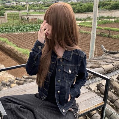 秋新款美式复古牛仔外套