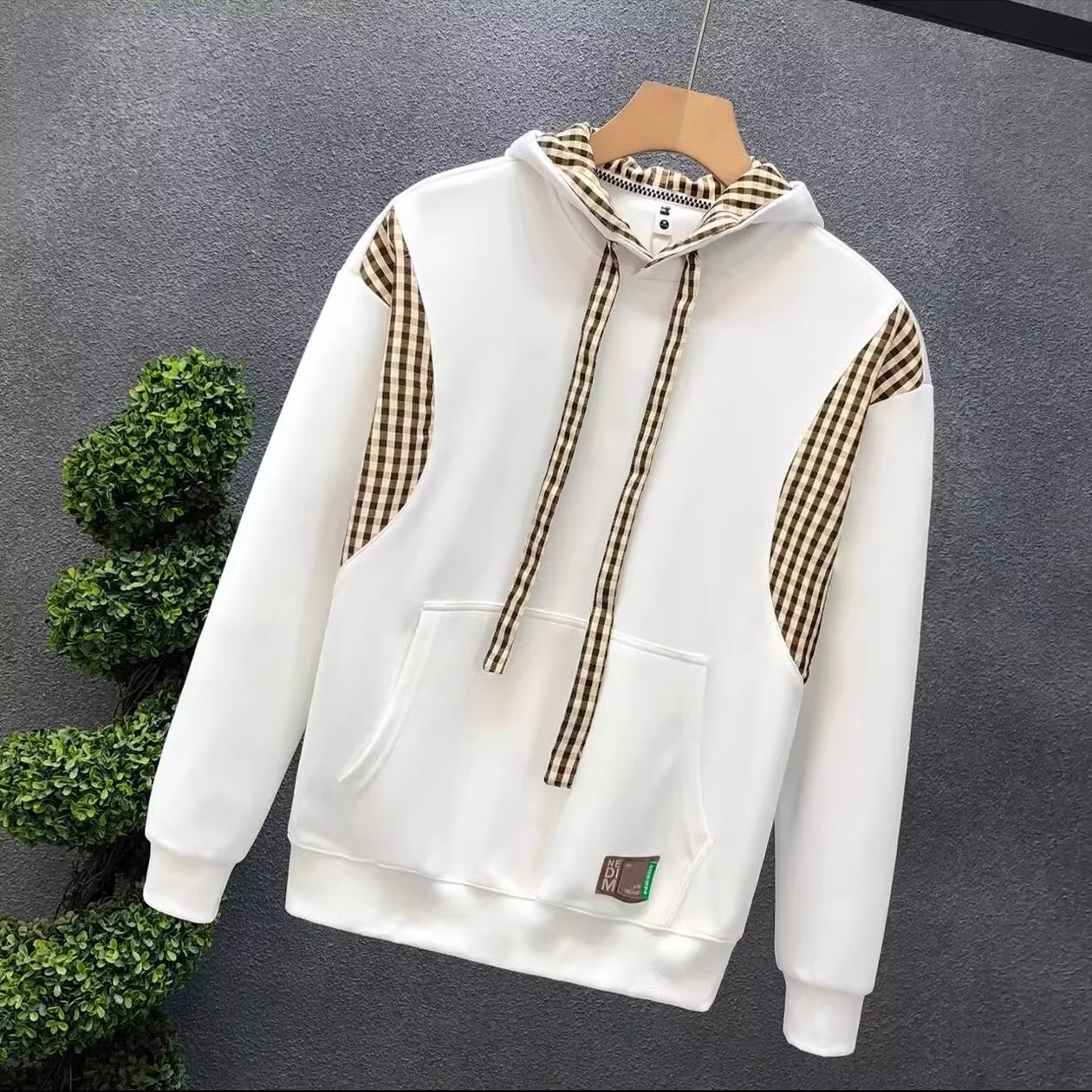 【精品】春季新品◆2025春秋青少年港风潮流拼接撞色痞帅百搭卫衣