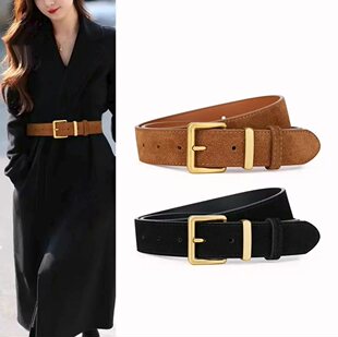 2026新款miu缪家皮带女进口头层牛皮复古真皮腰带时尚百搭牛仔裤
