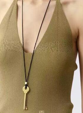 董洁同款命运之钥匙项链时尚气质轻奢小众高级感长款百搭毛衣链