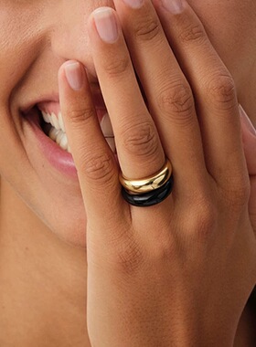 日韩小众珐琅戒指极简风百搭几何叠戴高级感休闲百搭叠戴指环