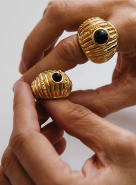 Sasa同款巴塞罗那PaolaSig*inolfi戒指西班牙小众vintage夸张戒指