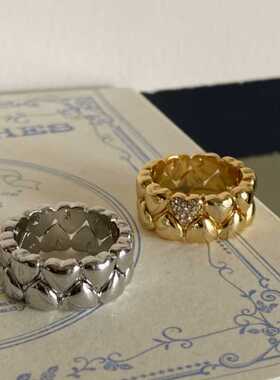 自制新款实心爱心戒指中古经典复刻气质时髦设计感芳伶同款指环