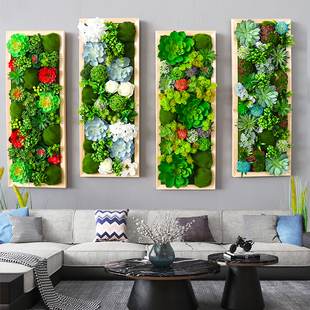 30X80仿真多肉绿植框壁挂墙立体幼儿园餐厅壁饰植物墙装饰北欧