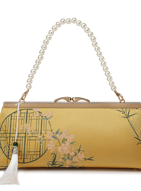 新款新中式成品中国风旗袍汉服晚宴包小手拿包斜挎三用精美质量包