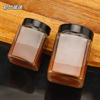 无铅四棱玻璃瓶密封罐