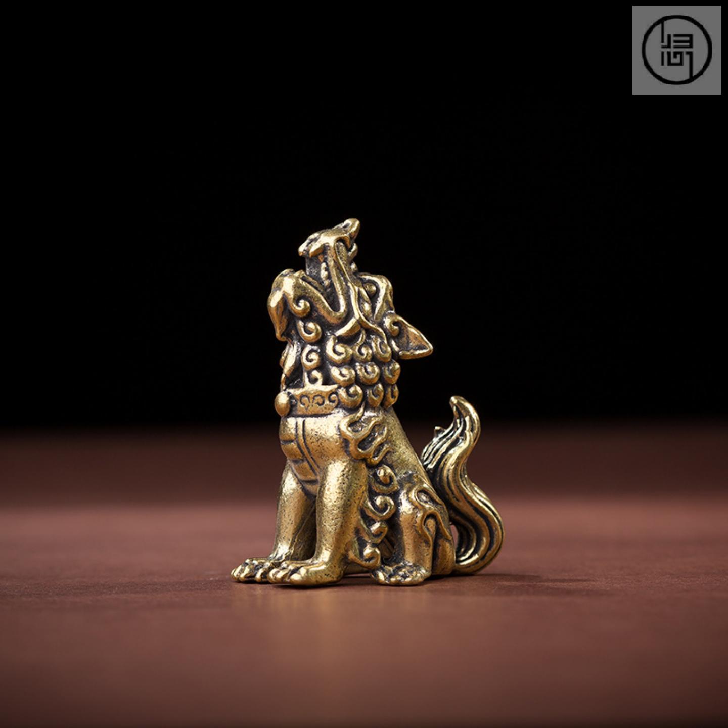 归心铜黄铜龙九子茶宠摆件套装等