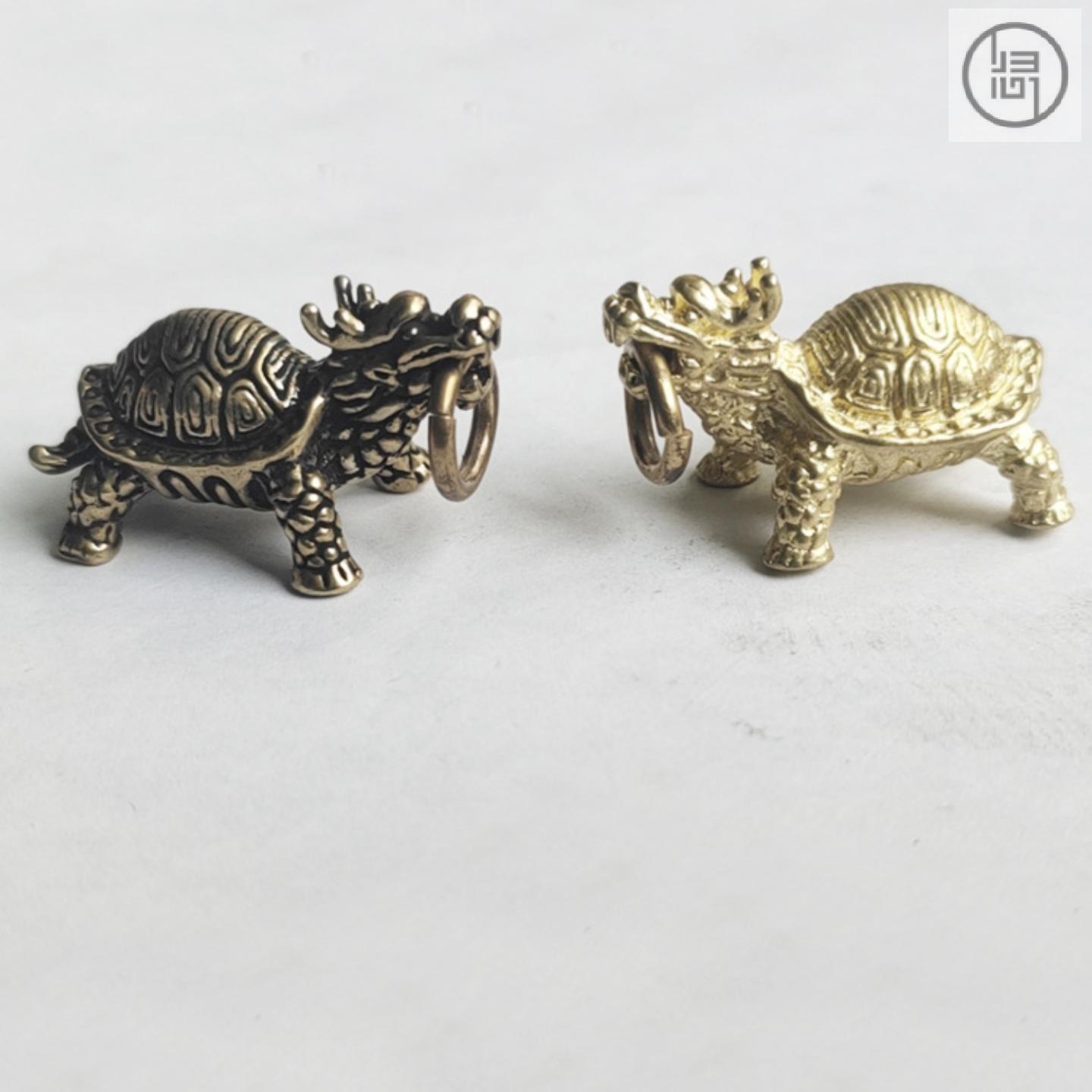 归心铜黄铜龙龟汽车钥匙扣挂件
