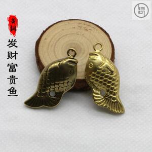 归心铜纯黄铜佛手莲花钥匙扣挂件