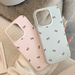 适用苹果17手机壳iphone17pro max简约ins风蝴蝶结15软套13韩风16