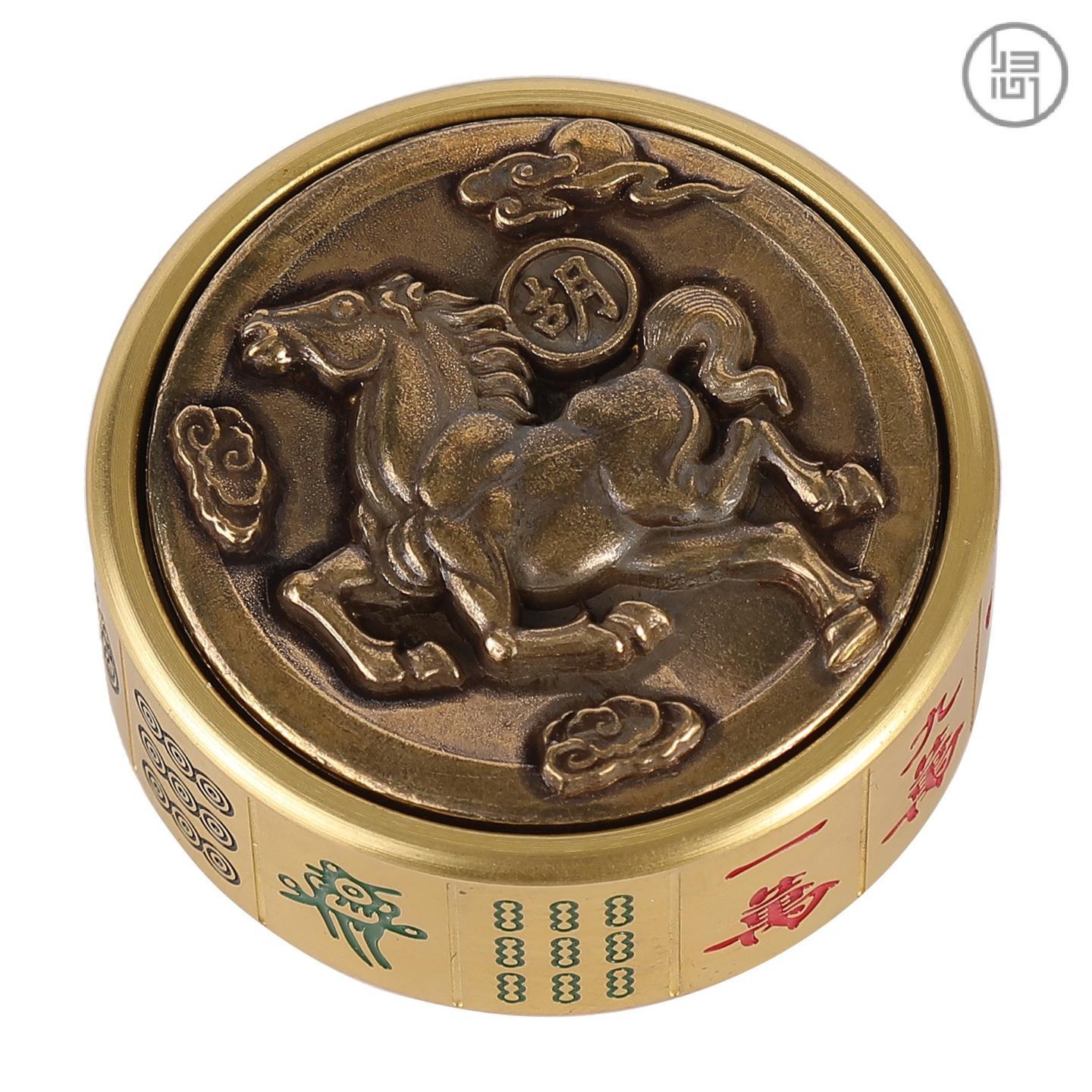 归心铜黄铜实心双面马上胡旋转