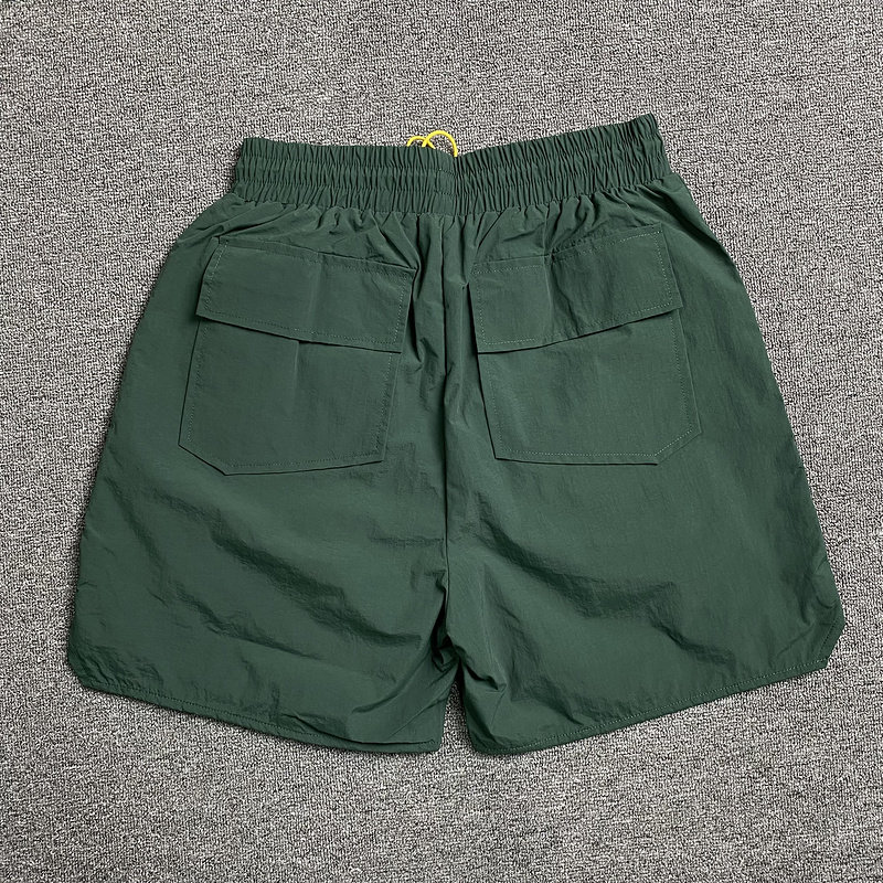 thumbnail for High-street letter-embroidered multi-coloured logo drawstring woven athletic shorts