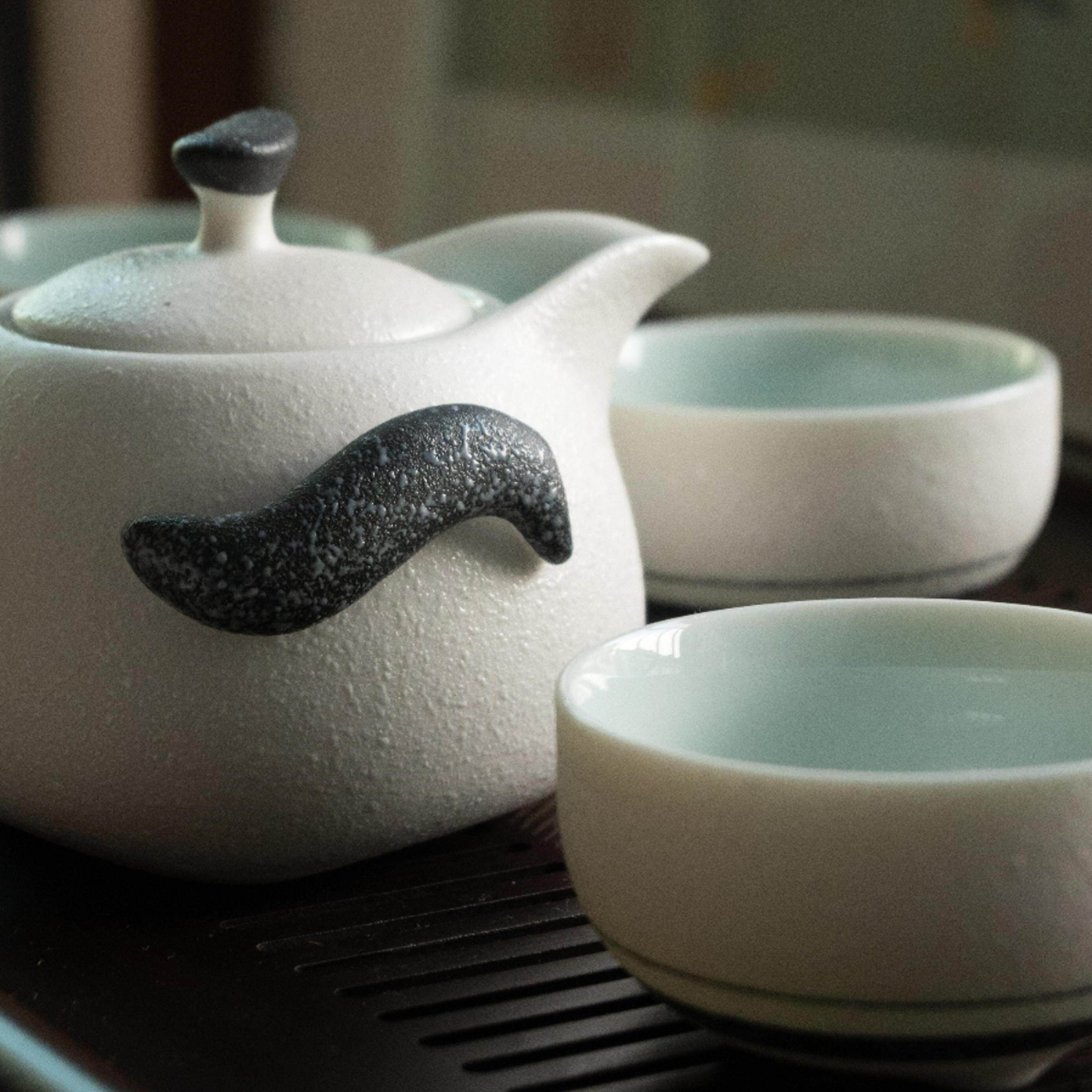 德化陶瓷杯子茶杯茶具7头雪花釉茶杯