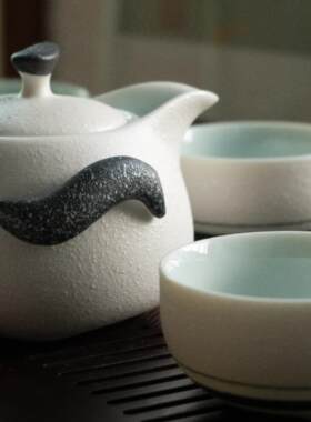 德化陶瓷杯子茶杯茶具7头雪花釉伴手礼茶具套装礼盒陶瓷杯子茶具