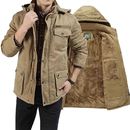 外套 羊羔毛内里夹克棉袄加绒加厚男士 见展车冬季 中长棉衣男装