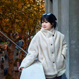 仿貂毛立领皮毛一体8808-P215-K328，女装皮衣，2C288