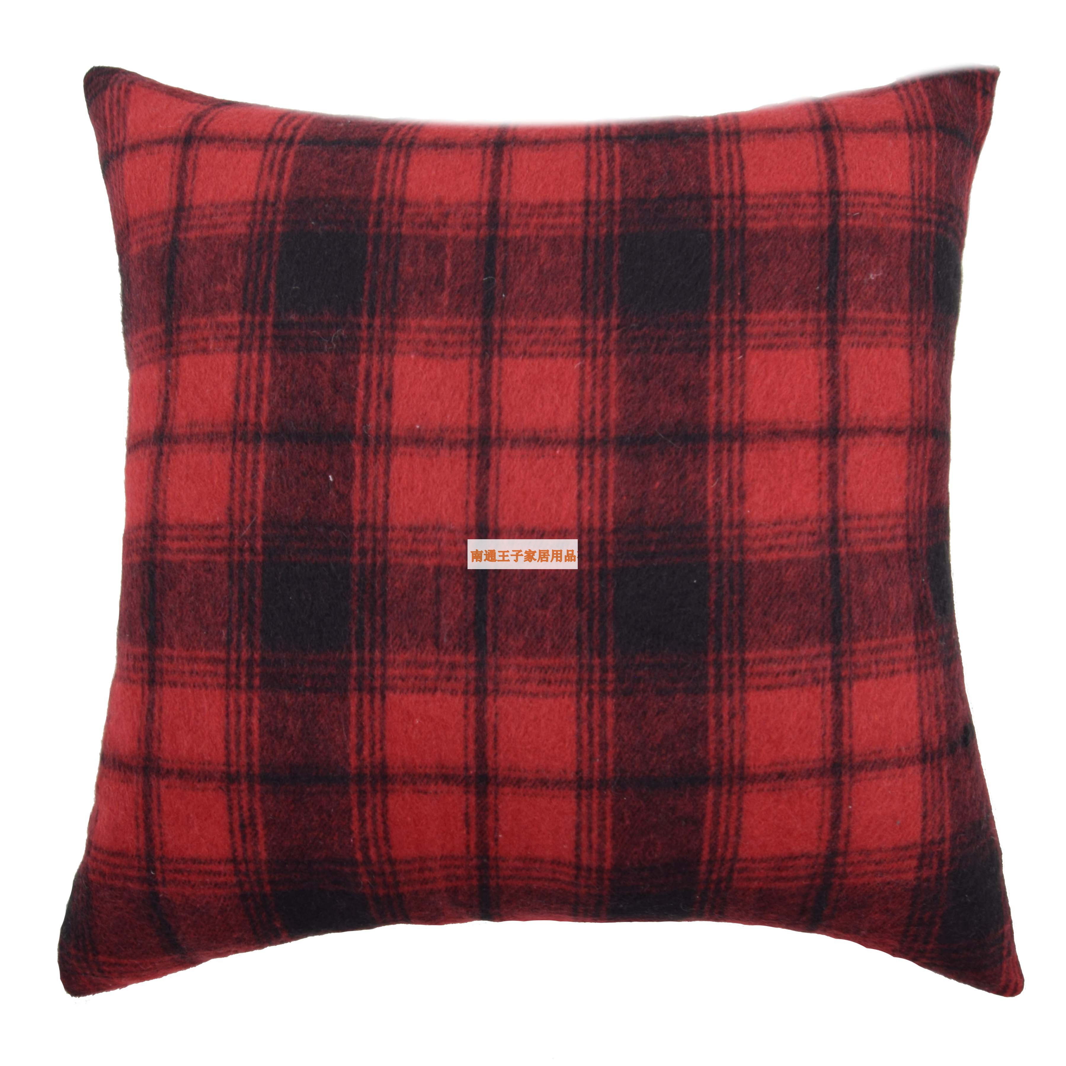 田园办公室汽车腰枕格子沙发靠垫