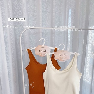 显瘦内搭美背打底上衣 撞色吊带背心女带胸垫修身 古妃3735薄款 时尚