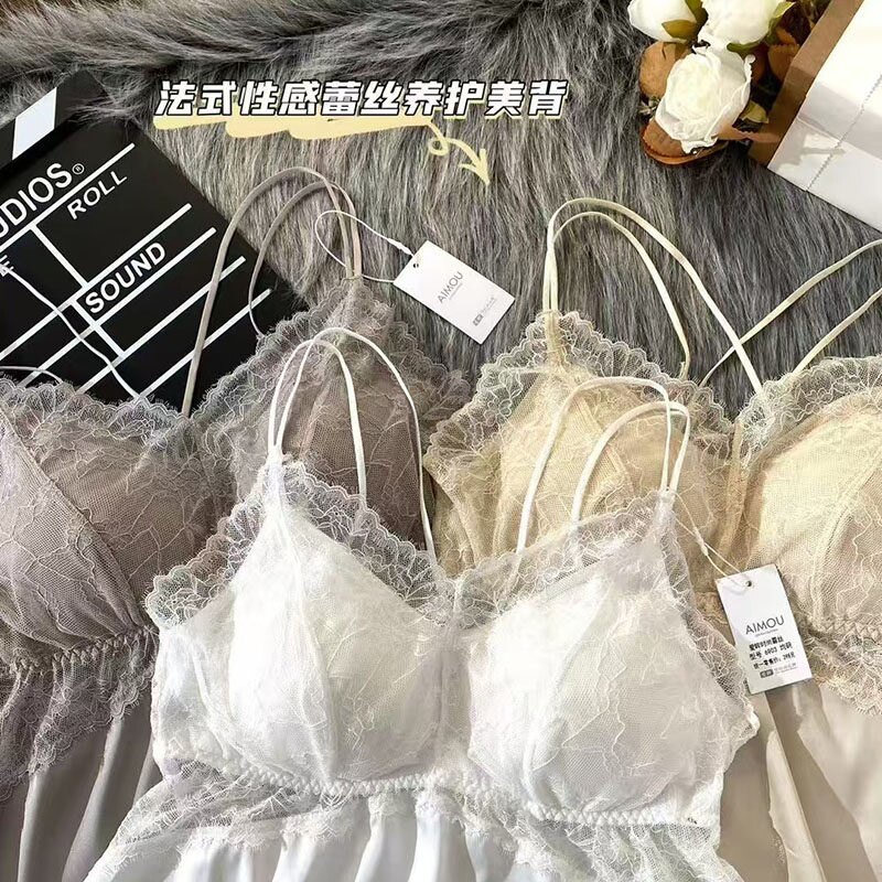 欧货大版蕾丝吊带女带胸垫辣妹风交叉带美背宽松打底外穿背心薄款图片
