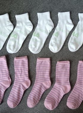 清仓10双女士春秋款纯棉袜子大码女袜便宜袜子成年人女款大号棉袜