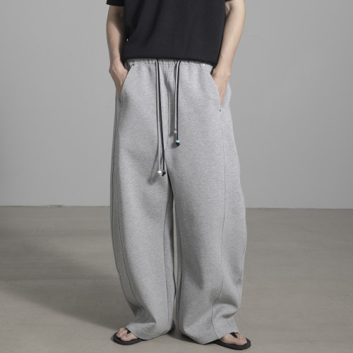 HOMME DE MODE 休闲宽松抽绳卫裤宽松秋冬男长裤直筒阔腿日系裤子