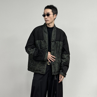盘扣轻奢羽绒服高端90白鸭绒麂皮绒拼接外套 MODE新中式 HOMME