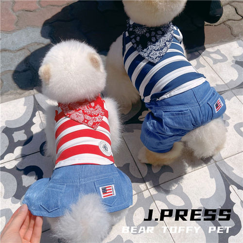 宠物衣服狗猫牛仔连体衣