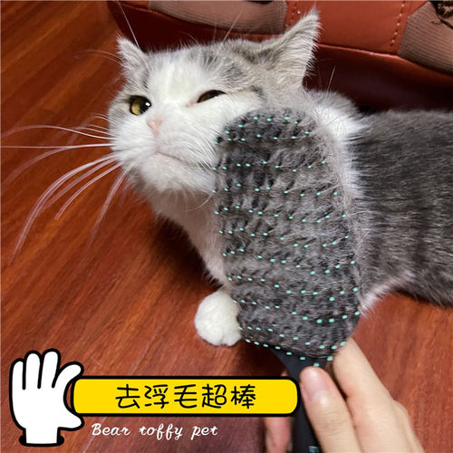 BeartoffyPet韩国宠物猫狗按摩梳 去浮毛鬃毛梳 洗澡清洁梳防静电