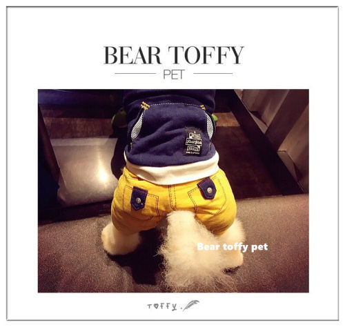 Bear toffy Pet日单宠物衣服猫狗四脚衣百搭连体裤打底衫连帽卫衣
