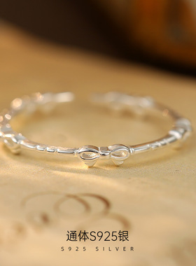 新款S925银韩系小众蝴蝶结戒指女